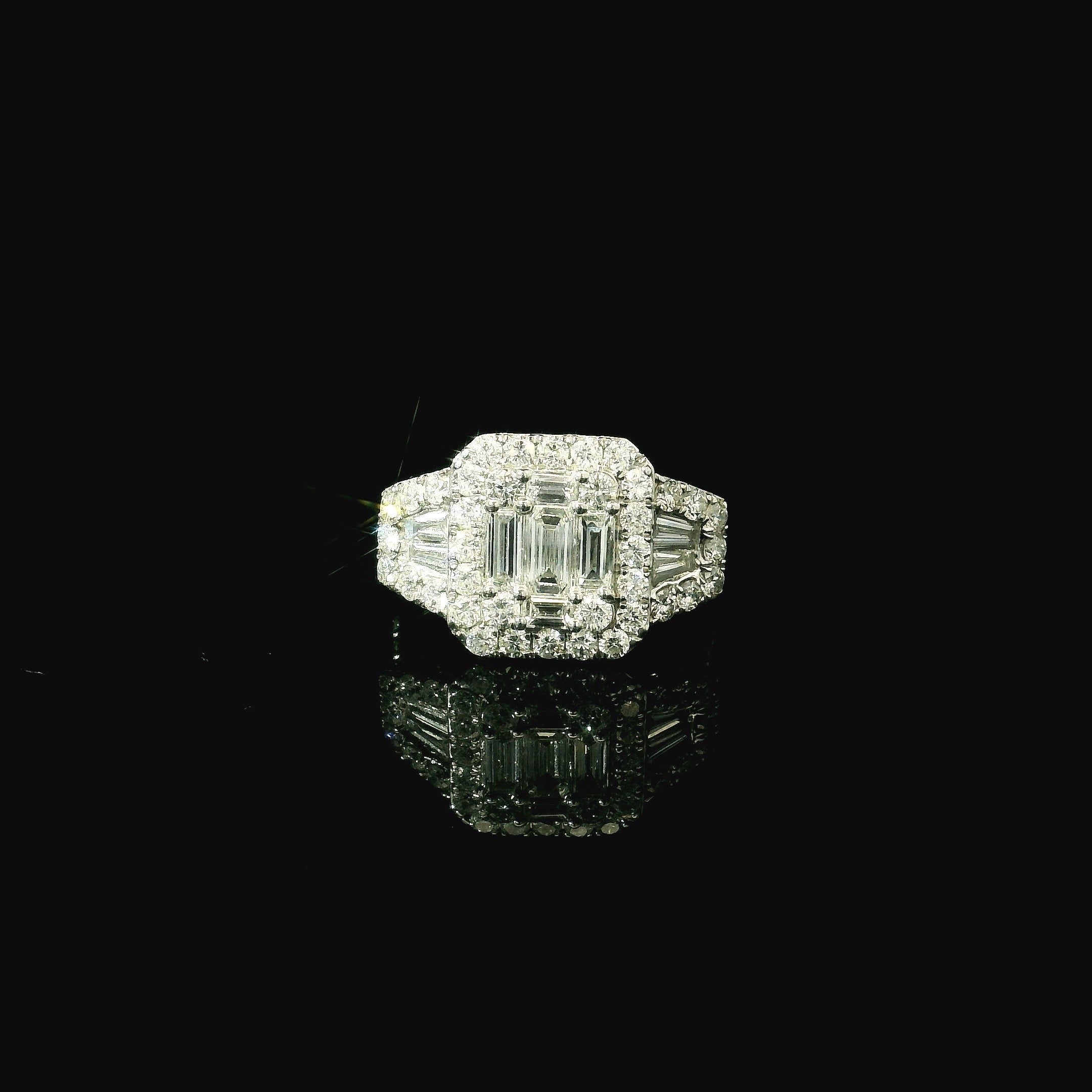 diamond platinum ring. cluster diamond ring