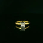 18ct Yellow Gold Ring with Princess Cut Diamond Ring