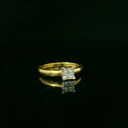 18ct Yellow Gold Ring with Princess Cut Diamond Ring
