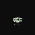 platinum aquamarine gemstone ring. oval cut aquamarine ring.