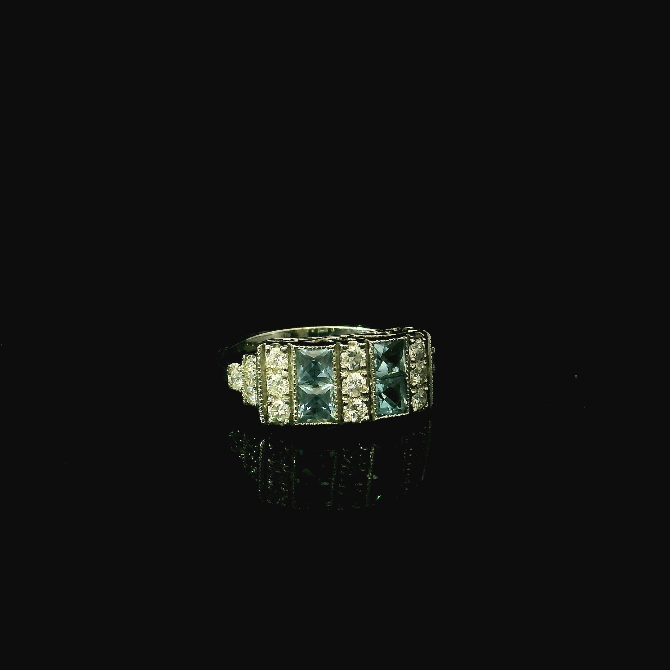 princess cut aquamarine ring for women. gift for women. luxury jewellery for sale. lucky gemstone