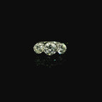 luxury 3 diamond ring. platinum preowned ring for women. modern diamond ring.
