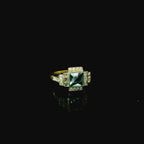 square aquamarine statement gold ring available in kent
