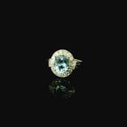 aquamarine white gold ring for women - gift for her
