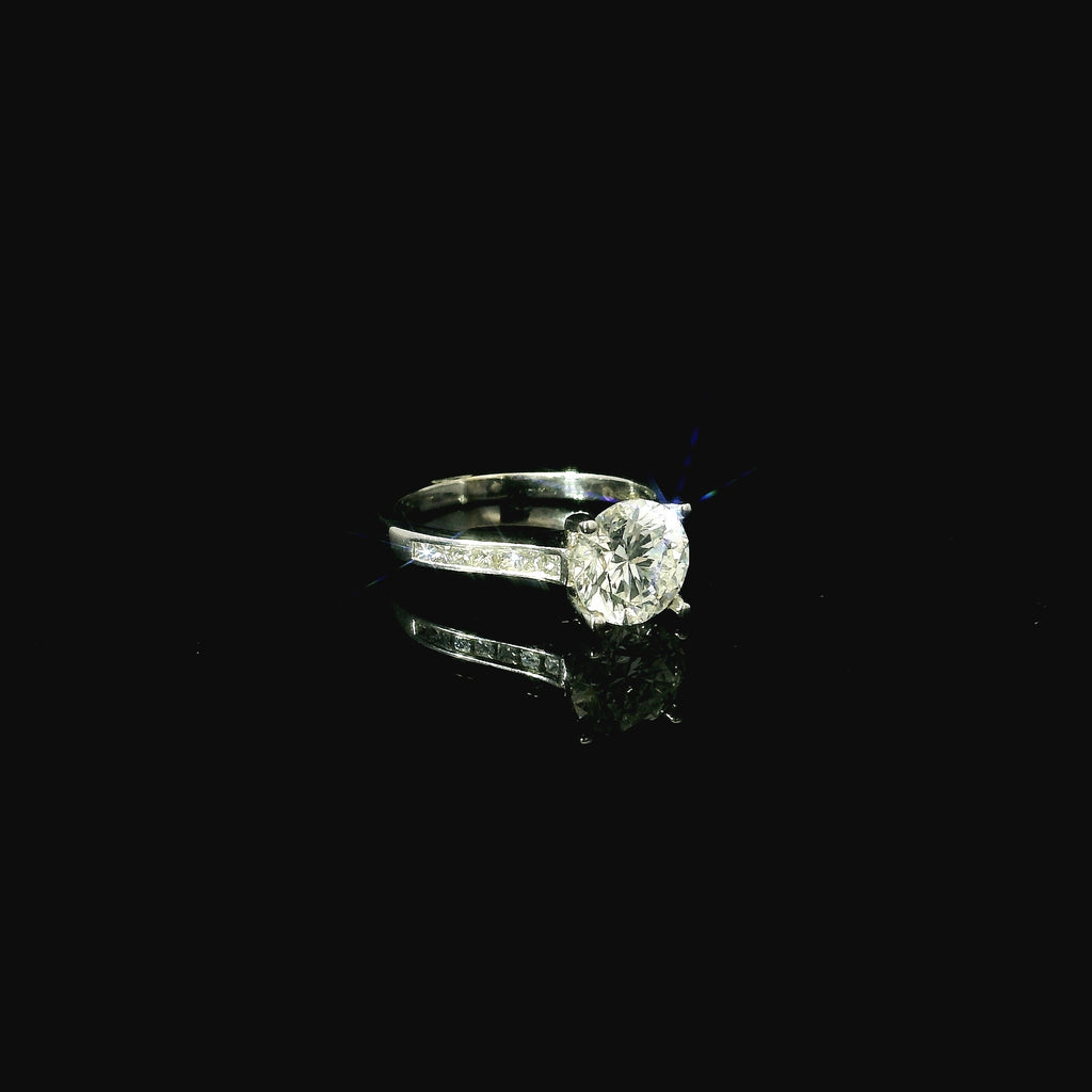 luxury white gold ring. one of a kind gold ring. brilliant round cut diamond. solitaire elegant diamond ring. ring for women west malling