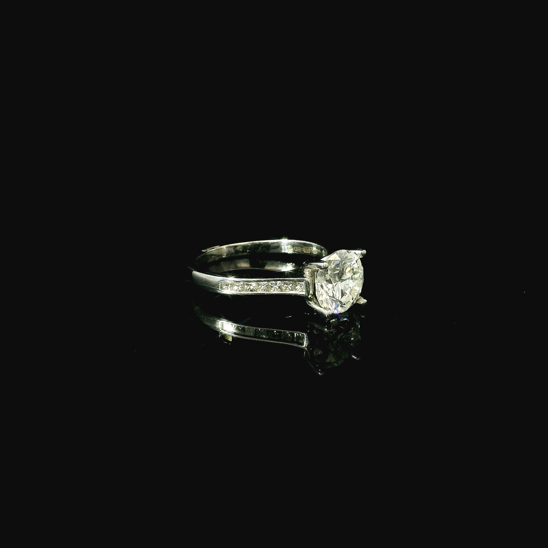 brilliant cut diamond ring. white gold diamond ring for women. solitaire diamond ring,