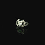 art deco inspired diamond and onyx ring. west malling jewellery. solitaire diamond ring. 