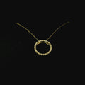 round necklace with diamond pendant