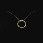 round necklace with diamond pendant