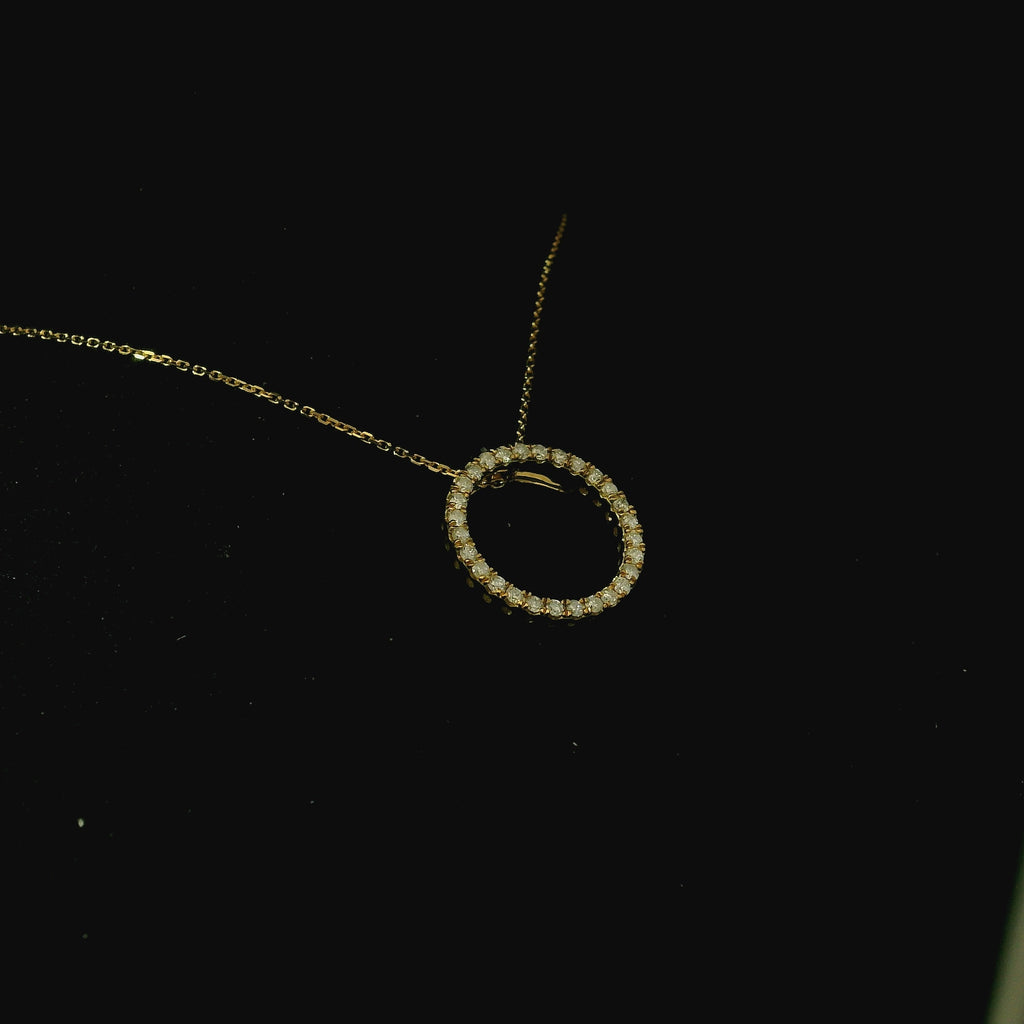 hoop necklace pendant with diamonds. diamond cluster necklace