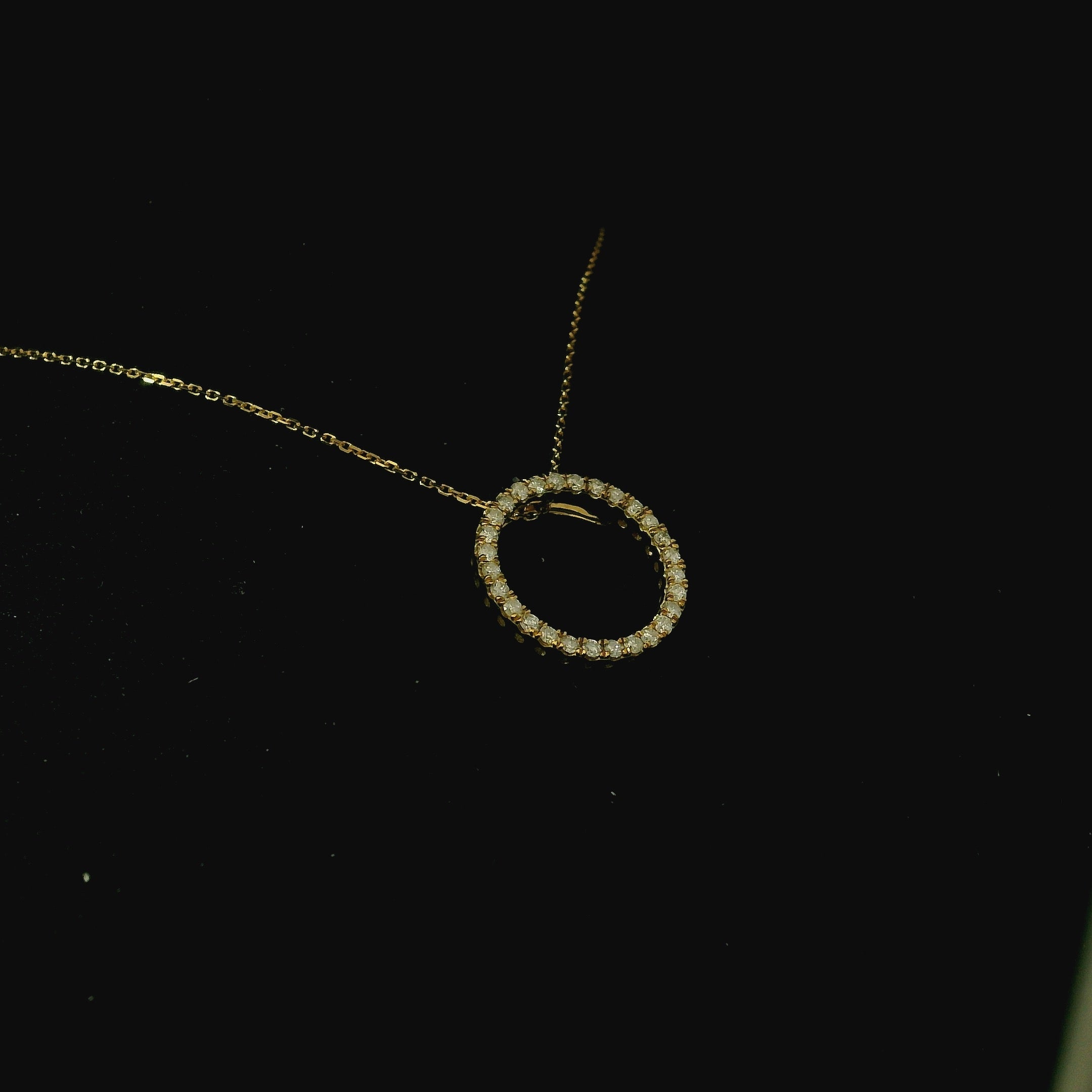 hoop necklace pendant with diamonds. diamond cluster necklace