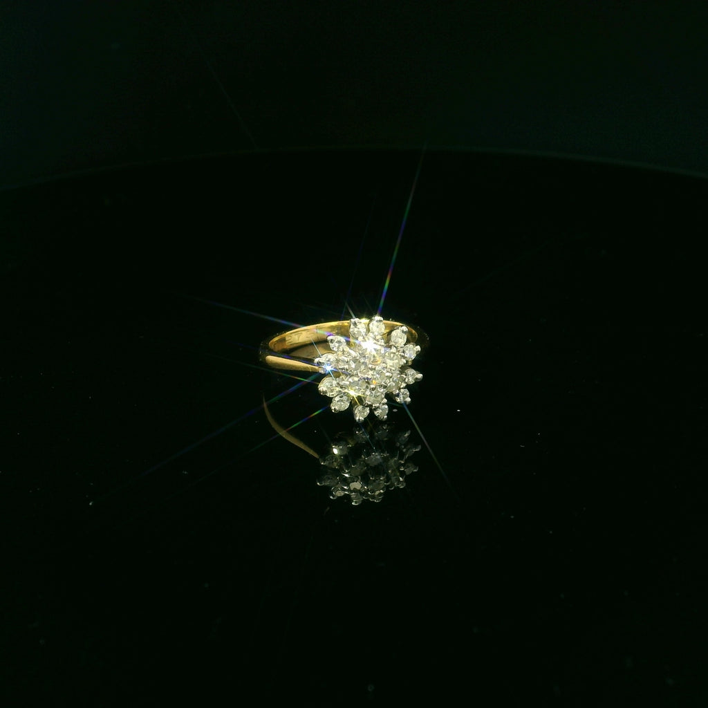 diamond vintage inspired gold ring
