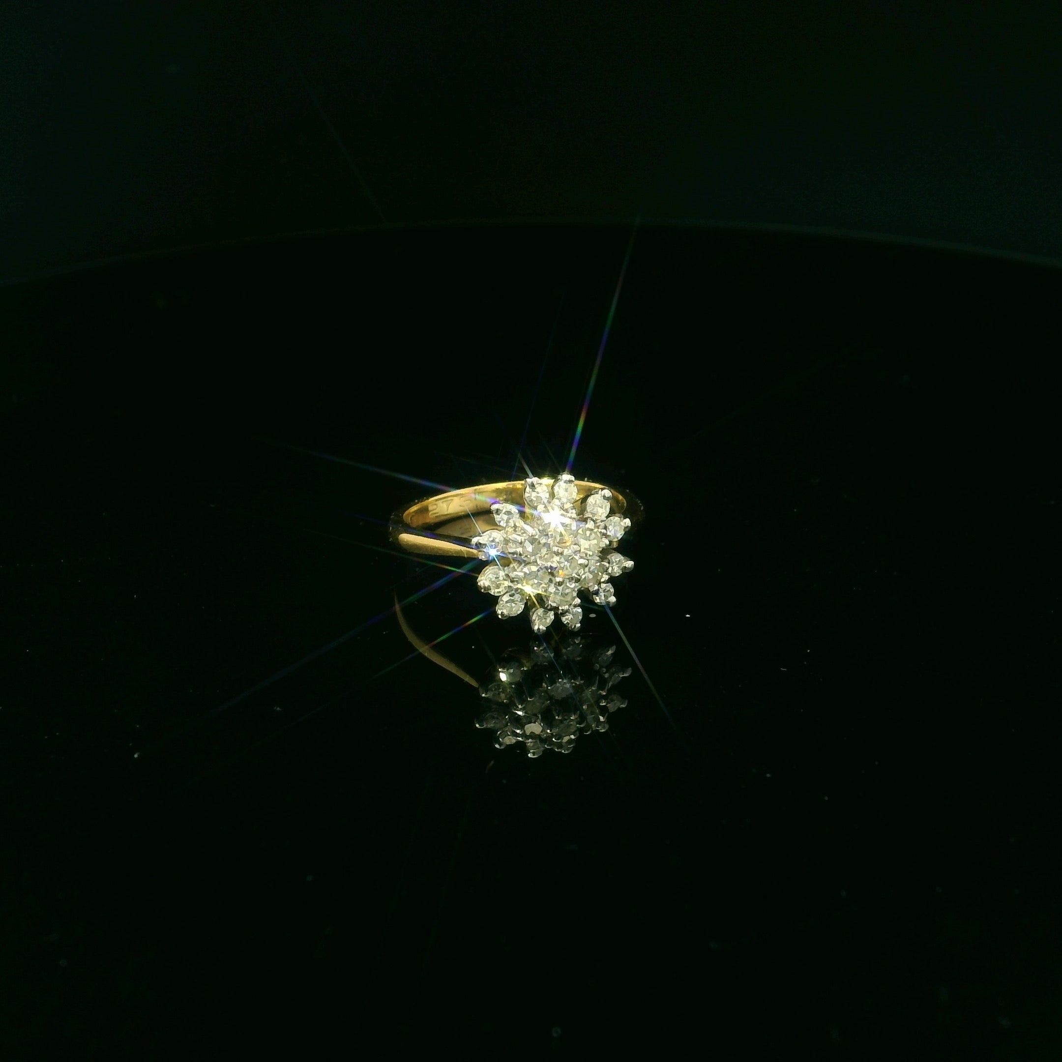 diamond vintage inspired gold ring

