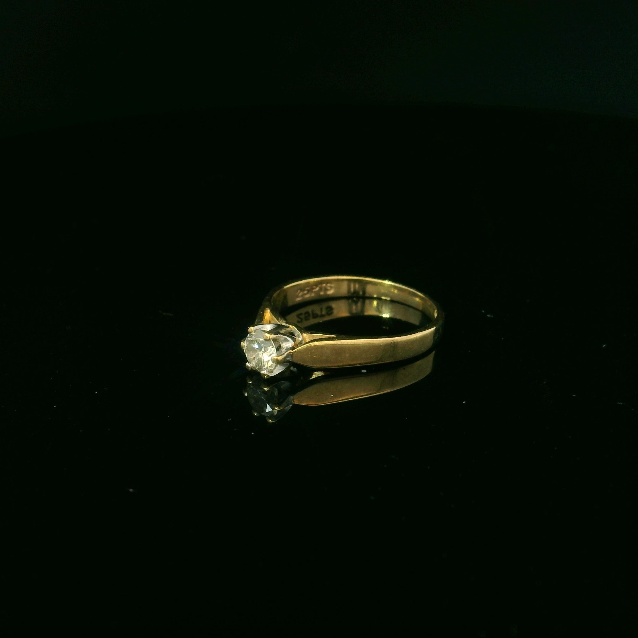 traditional gold ring solitaire diamond ring for women. west malling jewellery