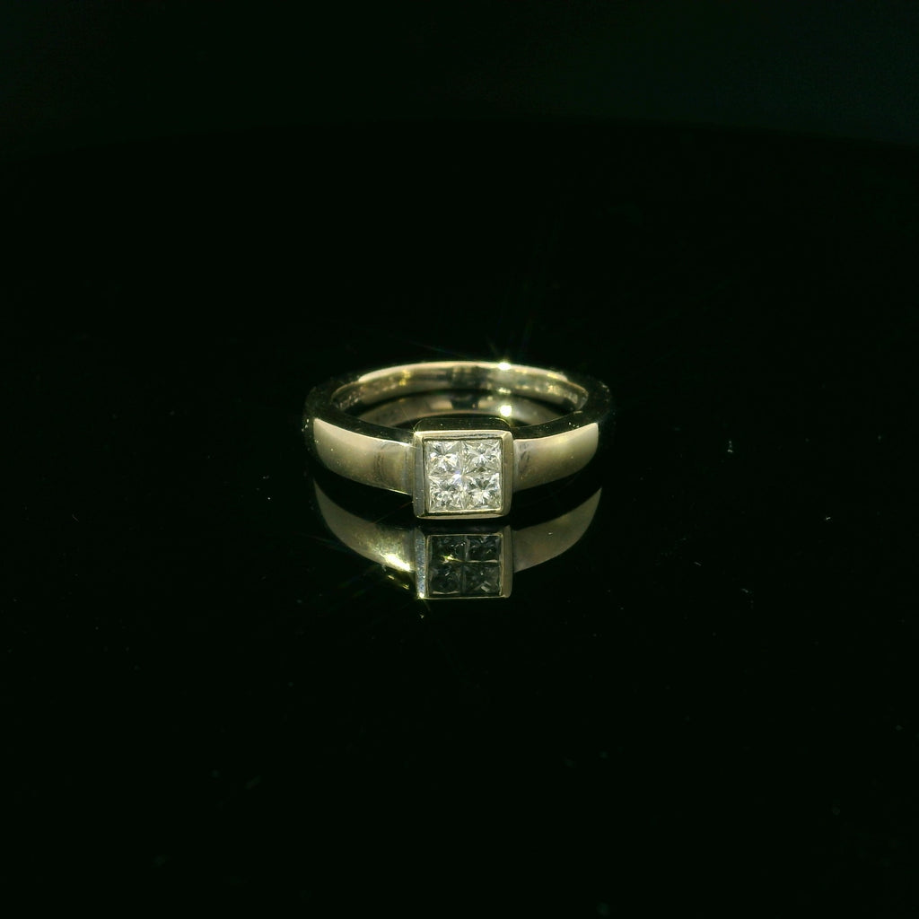 princess cut diamond ring. white gold ring for women