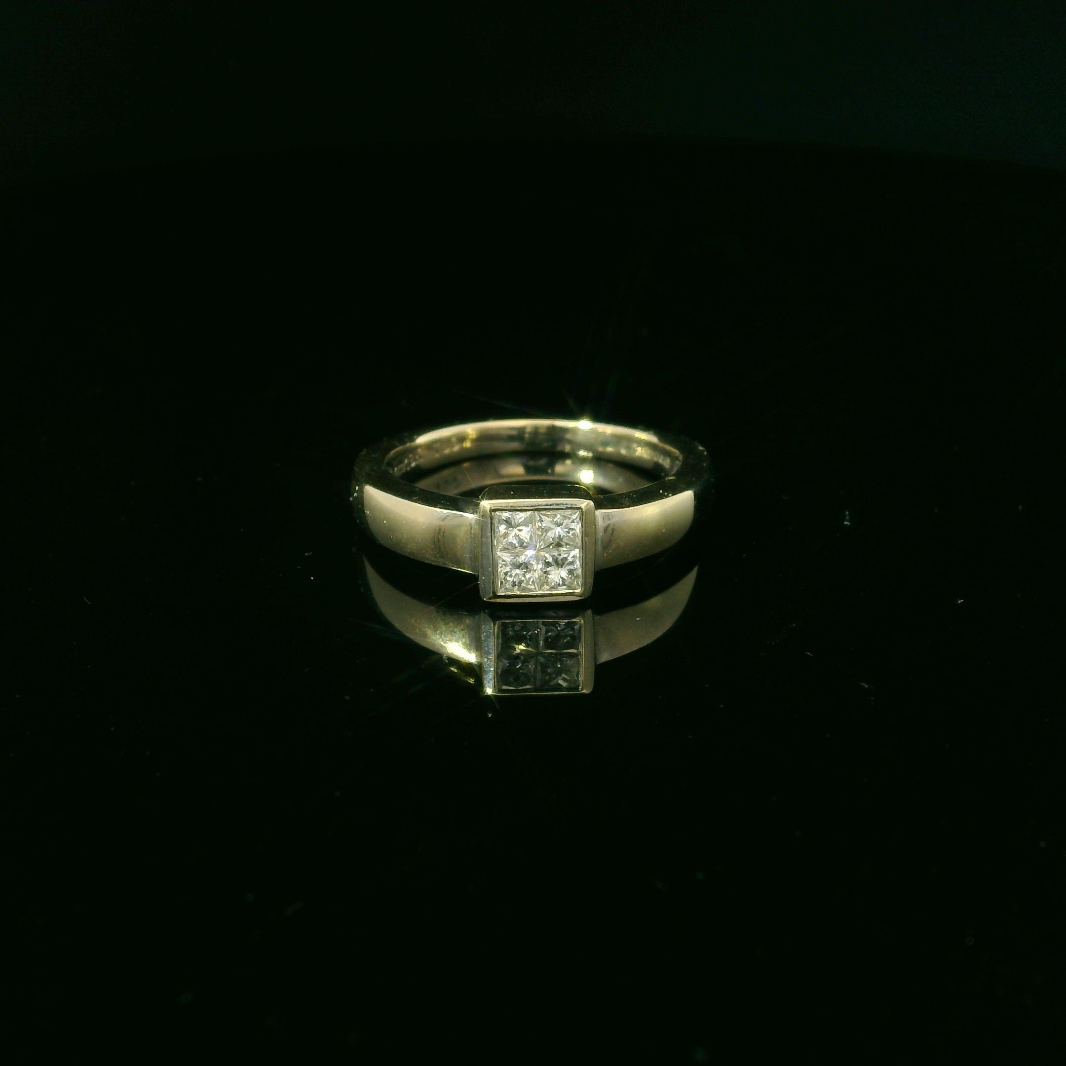 princess cut diamond ring. white gold ring for women