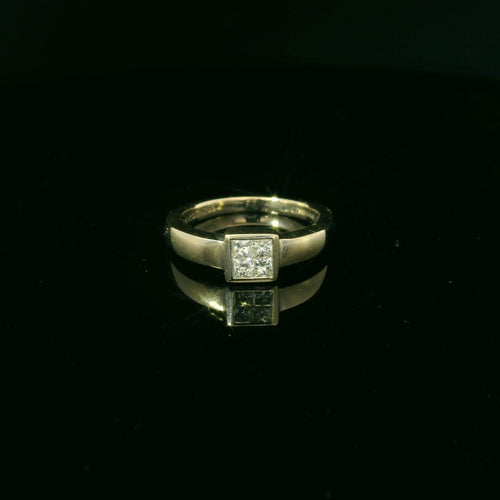 princess cut diamond ring. white gold ring for women