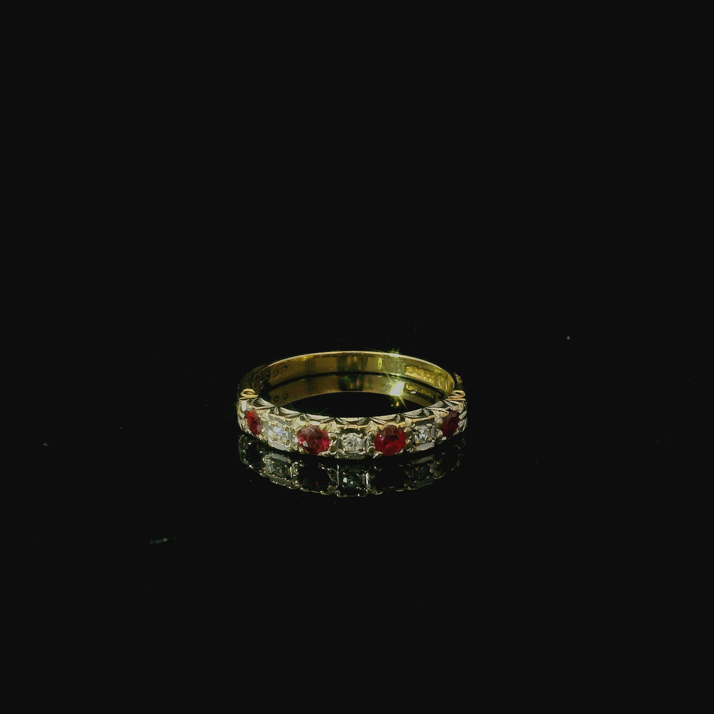 gold ring with rubies. gold diamond ring for women. eternity ring for women