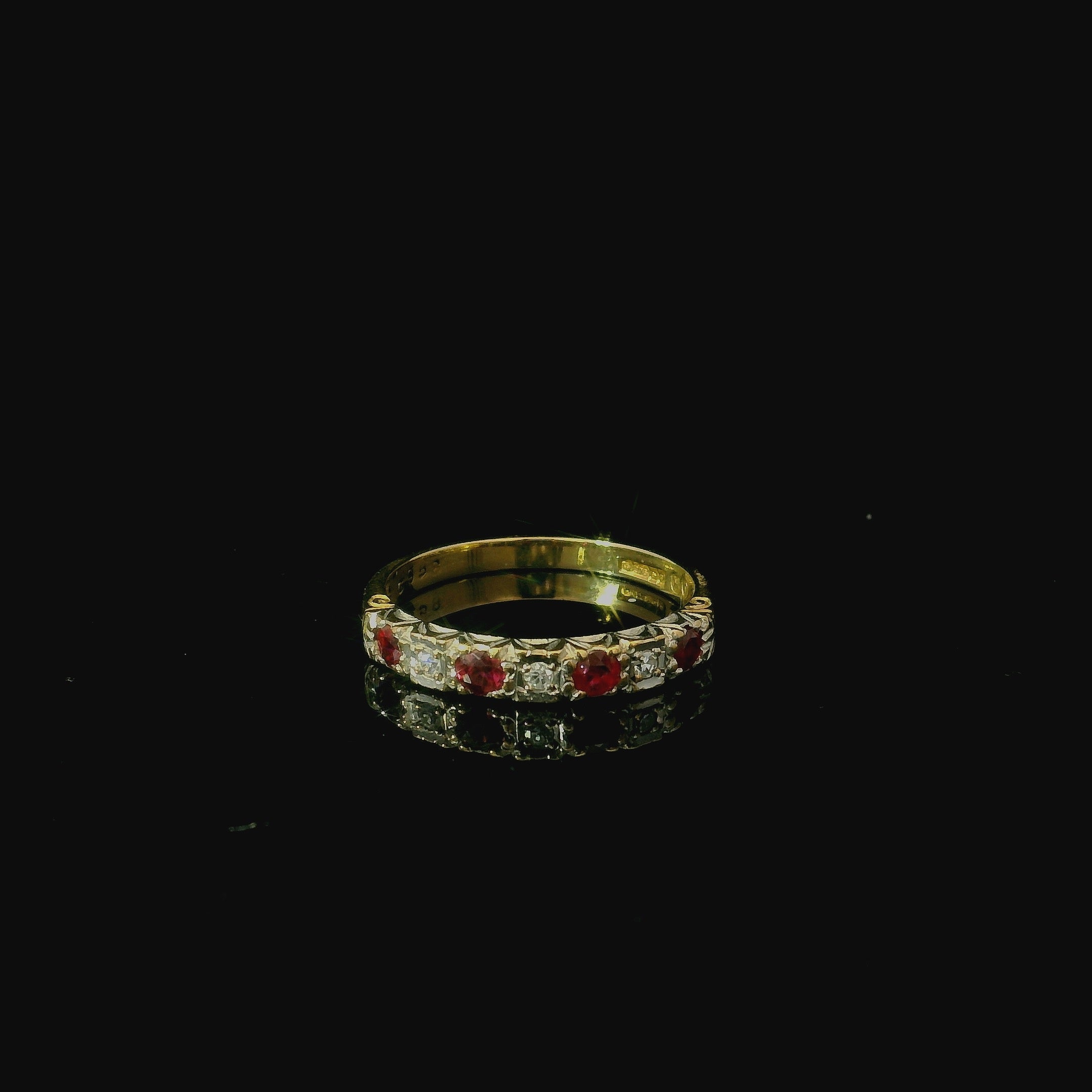 gold ring with rubies. gold diamond ring for women. eternity ring for women