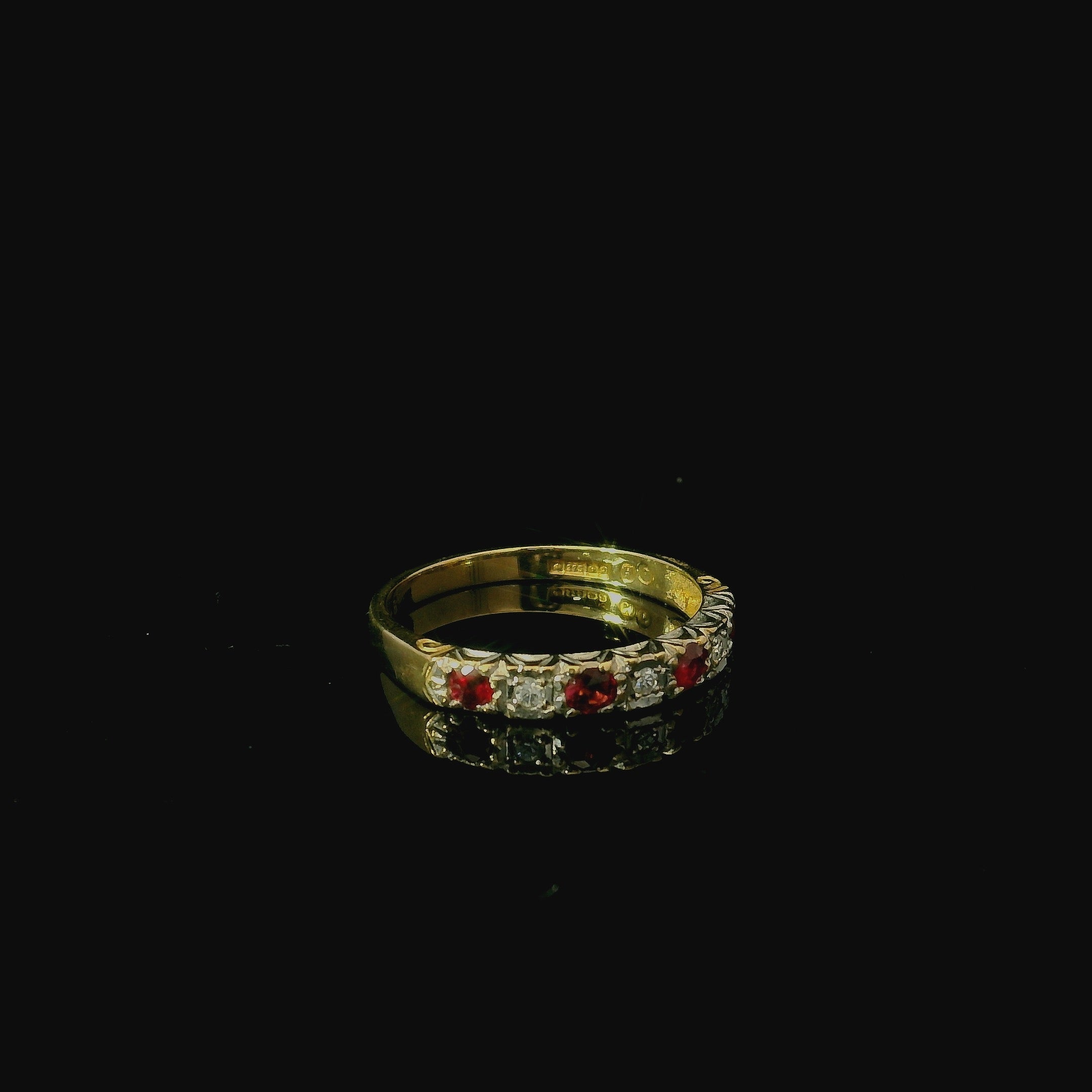 gold eternity promise ring for women. red ruby gold ring. gold ring for women with rubies