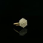 yellow gold diamond ring daisy shaped
