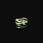 double band ring crossed over - unique silver ring for her gift 