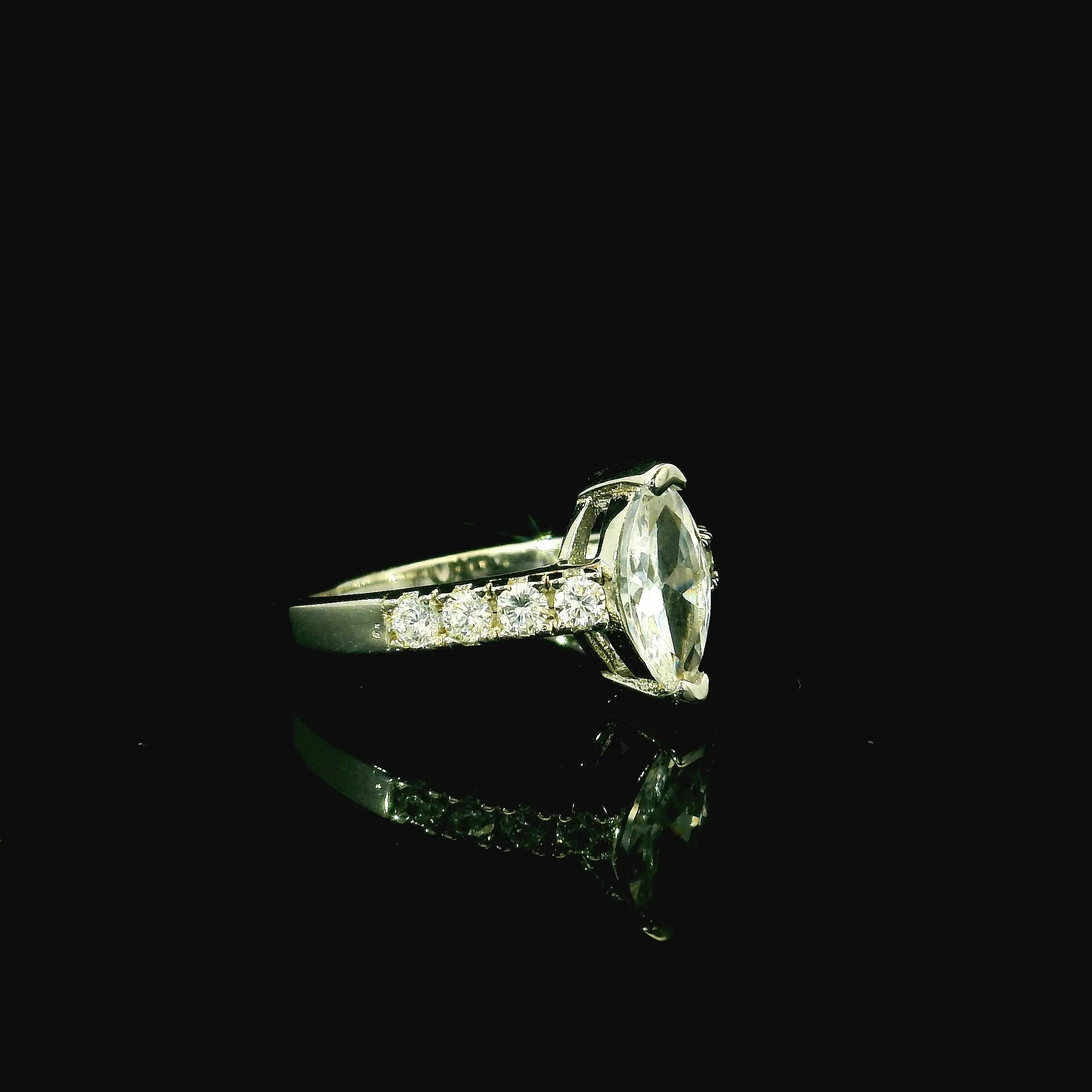 diamond inspired silver ring