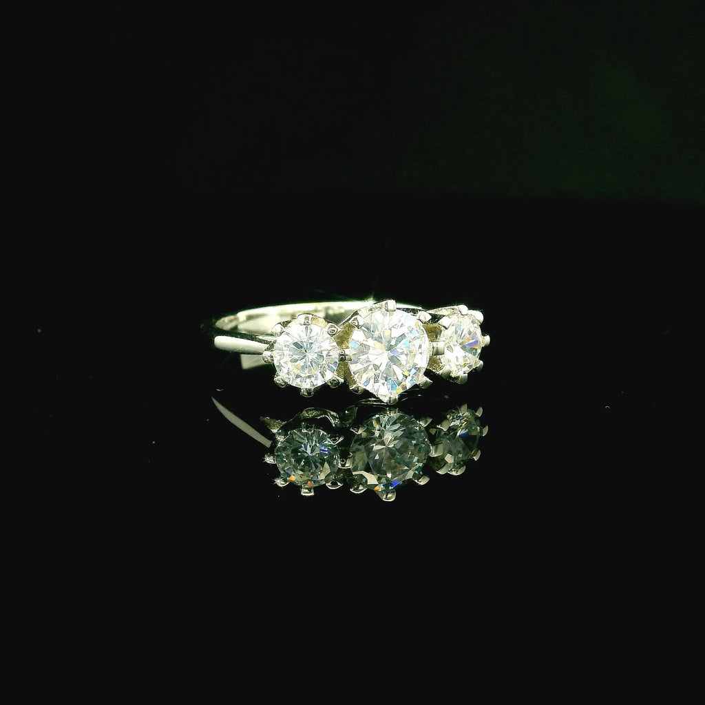 Silver With 3 Cubic Zirconia - Andrew Smith Jewellers
