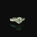 cubic zirconia ring for women. silver ring. bold elegant wedding band for women. gift for women