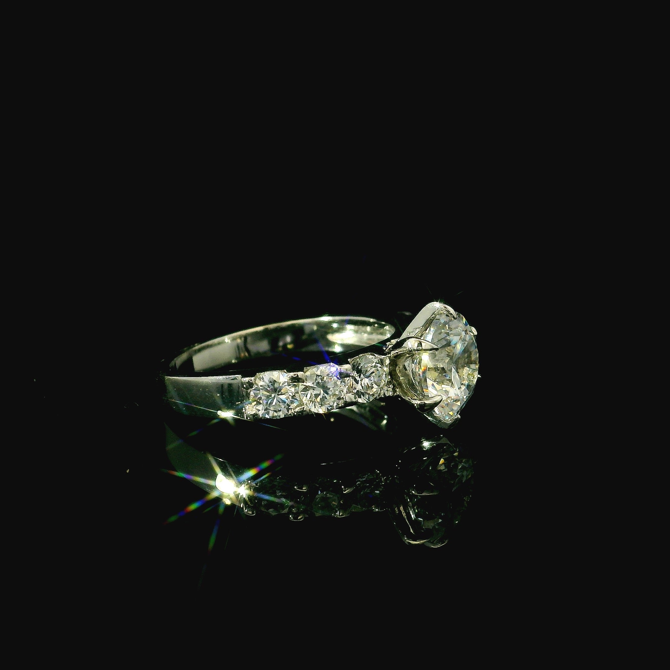 cubic zirconia silver ring