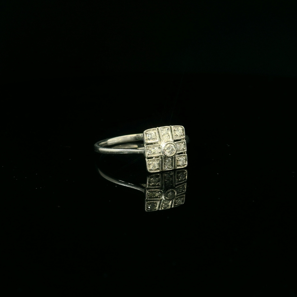 white gold diamond ring square 