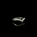 wave shaped v ring. v shaped diamond ring for women. sleek wedding band
