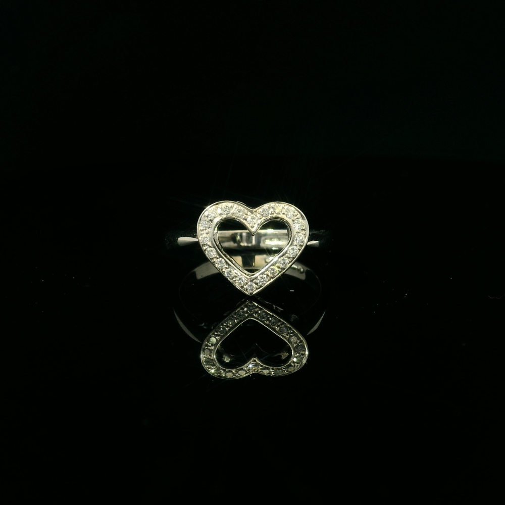 white gold diamond ring heart shaped