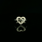 white gold diamond ring heart shaped