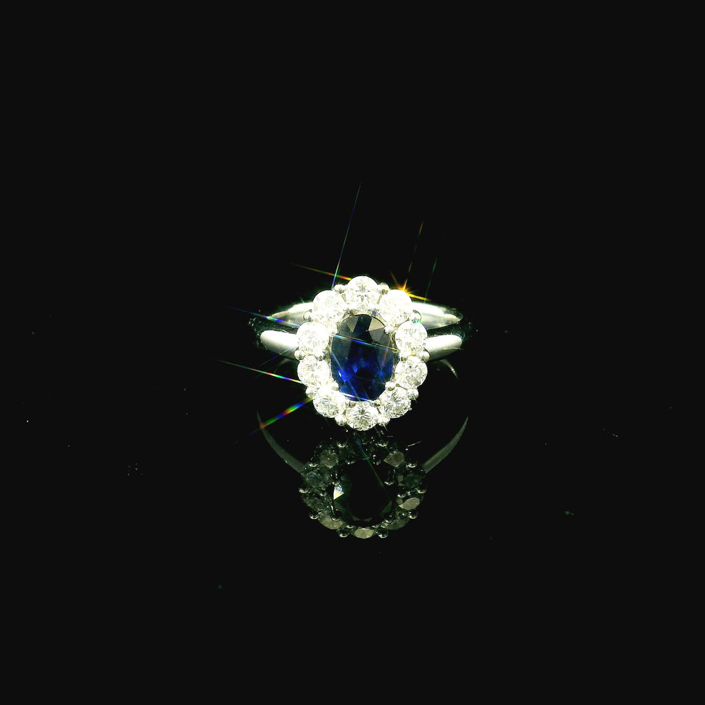 sapphire white gold ring. sapphire oval cut ring. oval cut sapphire ring