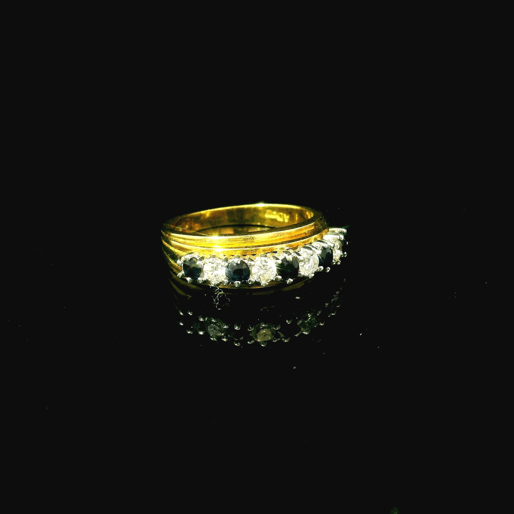 antique inspired ring, blue black sapphire ring, vintage inspired jewellery for women. costume jewellery for women