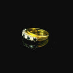 yellow gold ring for women. black blue sapphire and diamond ring. vintage inspired jewellery for women