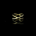 cross over gold ring diamond ring